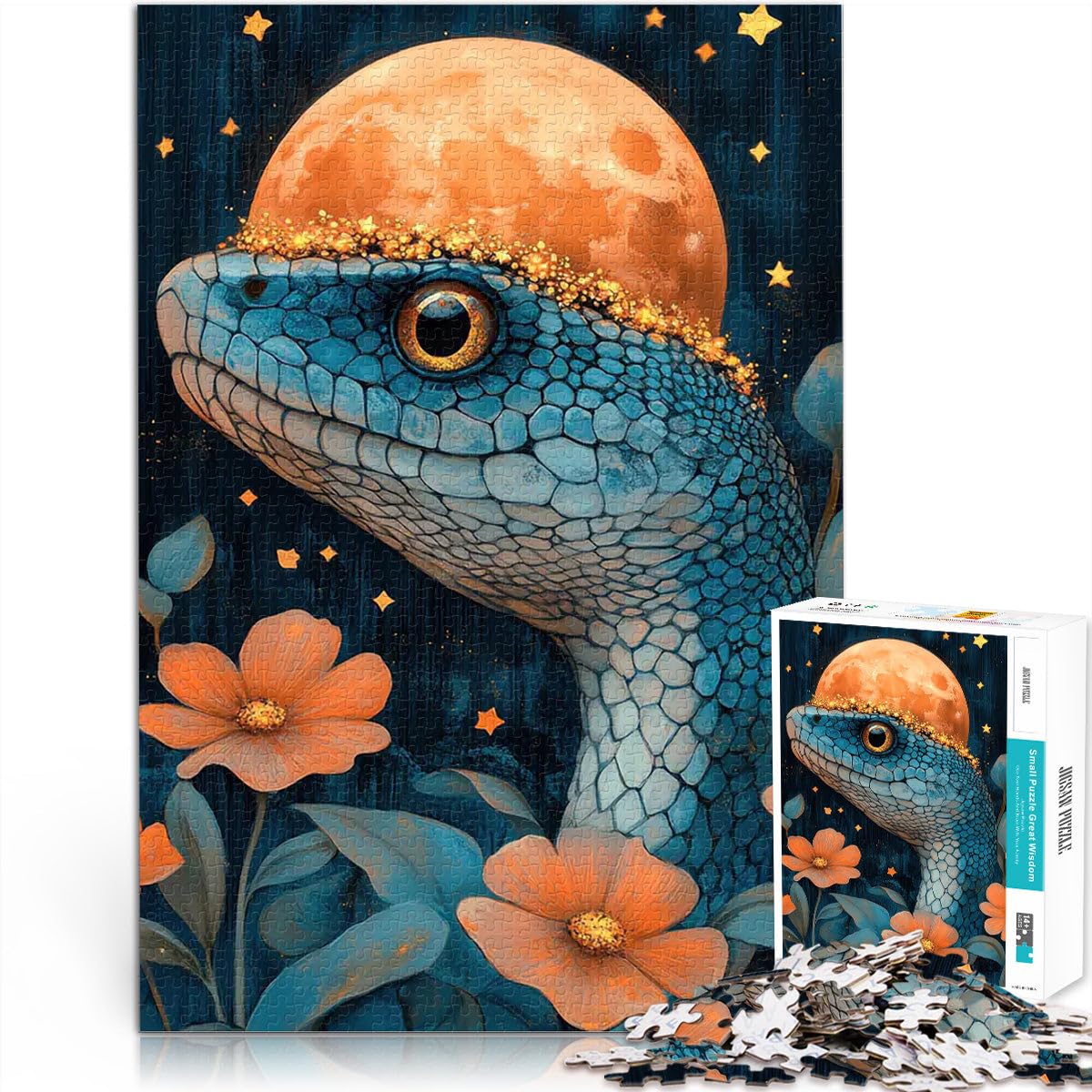 Serpente con corona di luna Puzzle da 2000 pezzi per adolescenti Antistress Vacanza in patria Uccidere il tempo offerte come regali per tutta la famiglia 70x100cm
