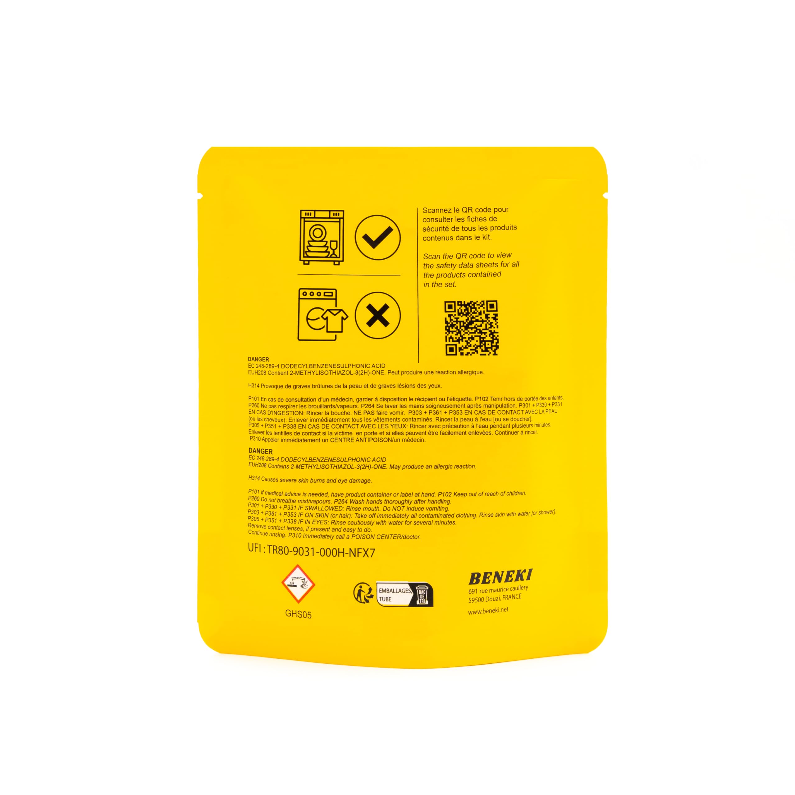 BENEKI Airbnb - Set da cucina – ideale per il noleggio a breve termine con spugna, detersivo per piatti, sacchi della spazzatura da 50 l e 10 l – (con ripiano per lavastoviglie (set da 50)