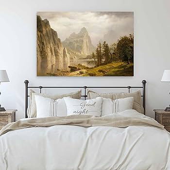 ビエルスター作　ヨセミテの谷 Amazon.co.jp: Albert Bierstadtアルバート・ビアスタット画家の