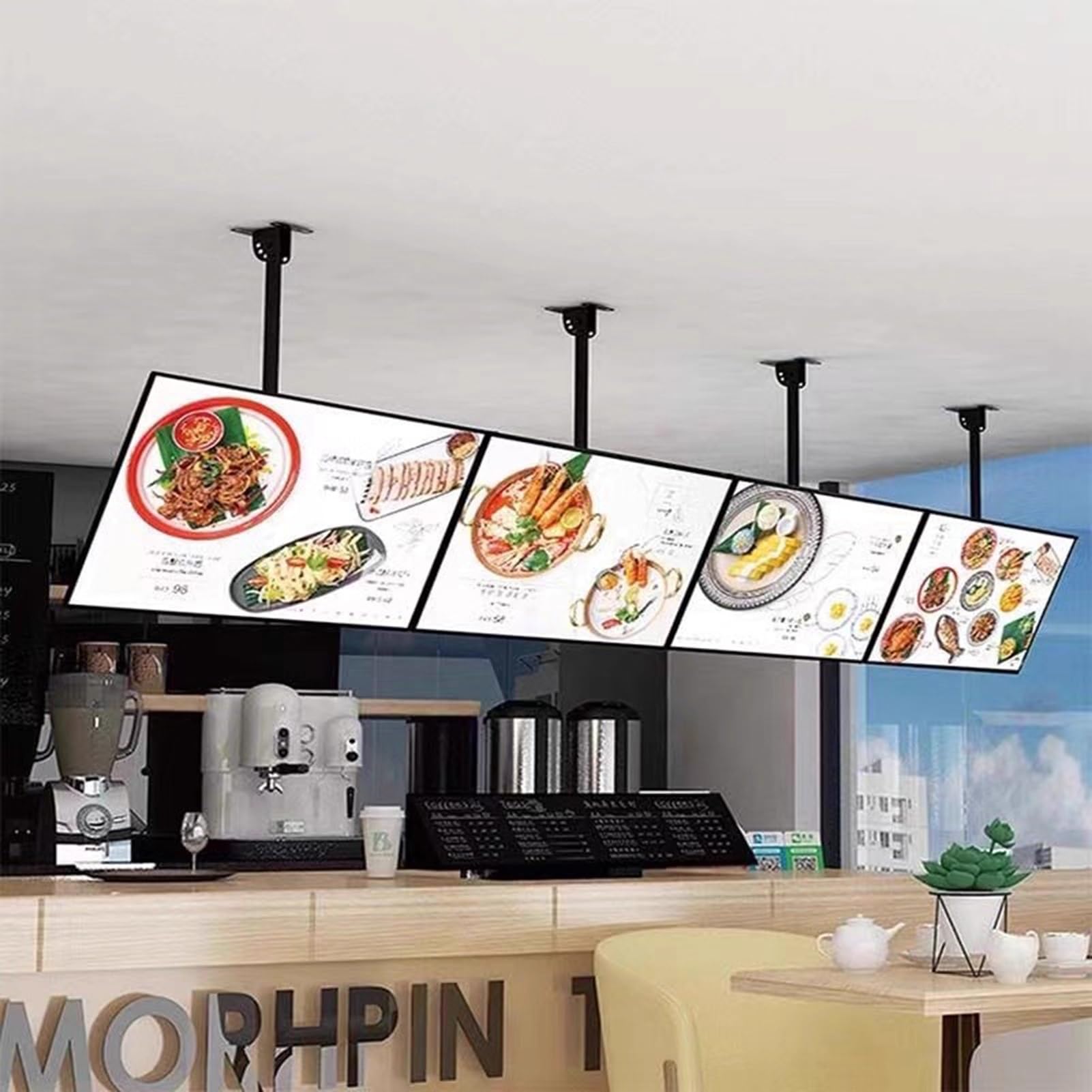 Wandhalterung Digitale Beschilderung LCD Überwachen, Wiedergabe Über USB-Flash-Laufwerk Werbung Bildschirm Fernseher Leuchtkasten, Kaffee Schaufenster Brettschild(B-50-57X97cm)