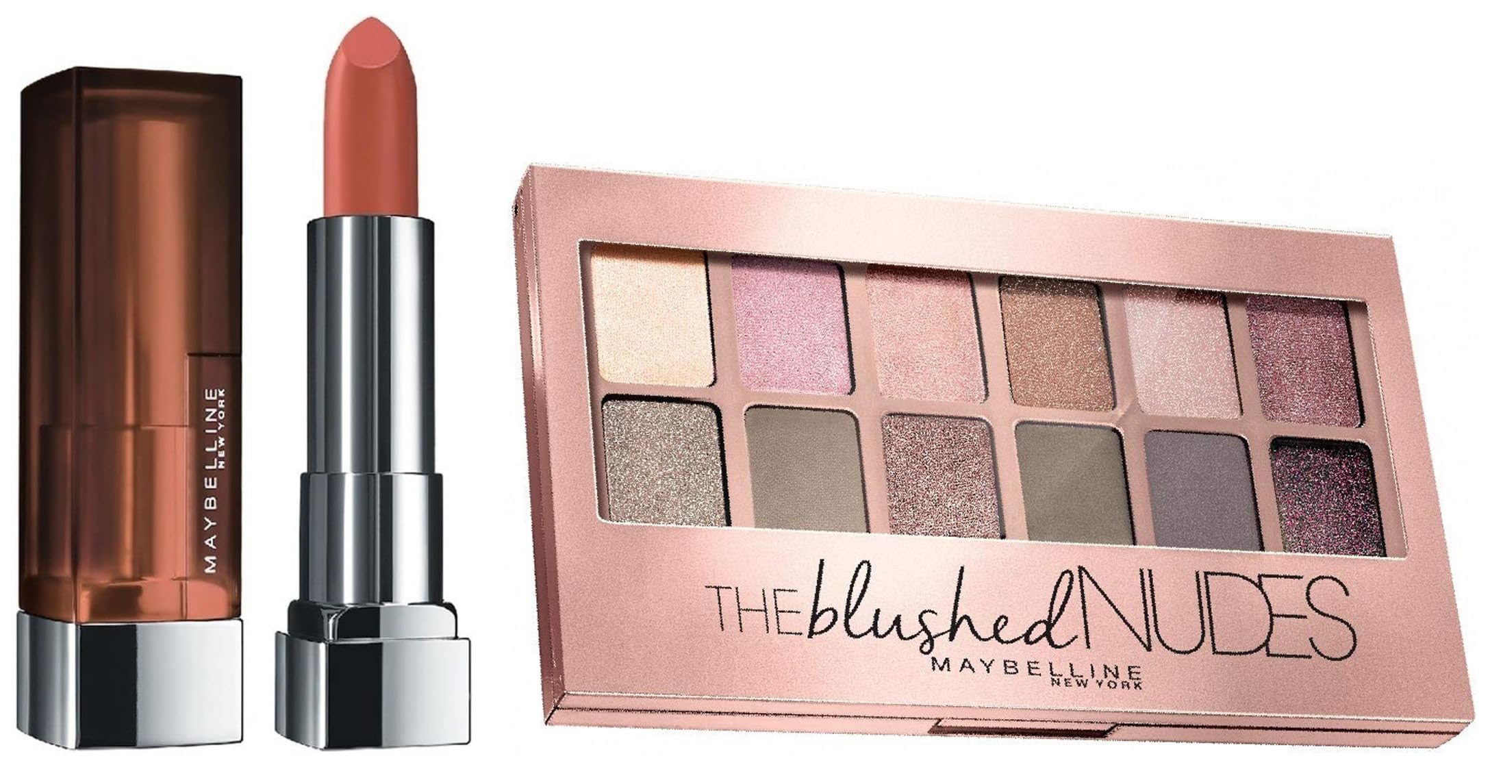 Maybelline New York The Blushed Nudes Palette Eyeshadow, 9G And Maybelline New York Color Sensational Creamy Matte Lipstick, 657 Nude Nuance, 3.9G-image-43