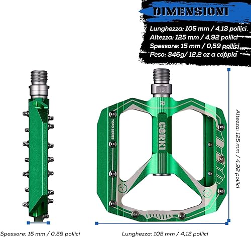 Miniatura 2 de corki Pedales de bicicleta de montaña extra grandes planos, pedales MTB, pedales de plataforma ancha de 916 pulgadas (negro, rojo, morado, 1 par)