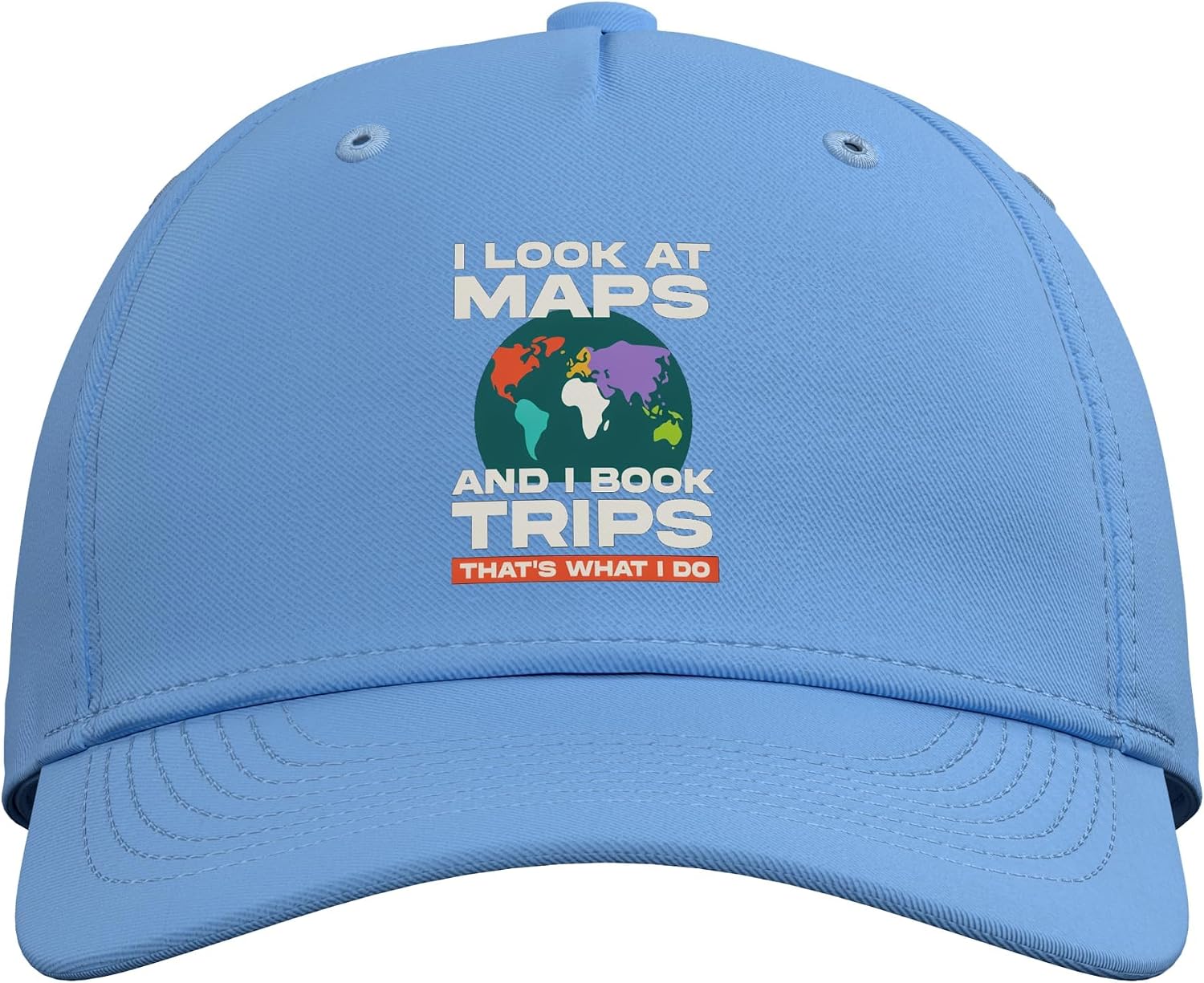 I Look At Maps and Book Trips Funny Travel Agent Advisor Adjustable Baseball Hat image 2
