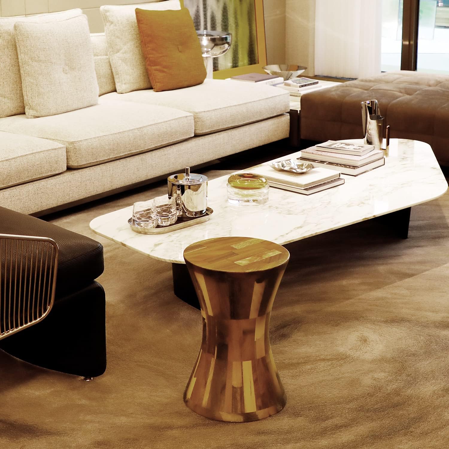 simesove Wood Garden Stool Solid Walnut Side Tables Living Room,Home Decorative Indoor Wooden Stool : Patio, Lawn & Garden