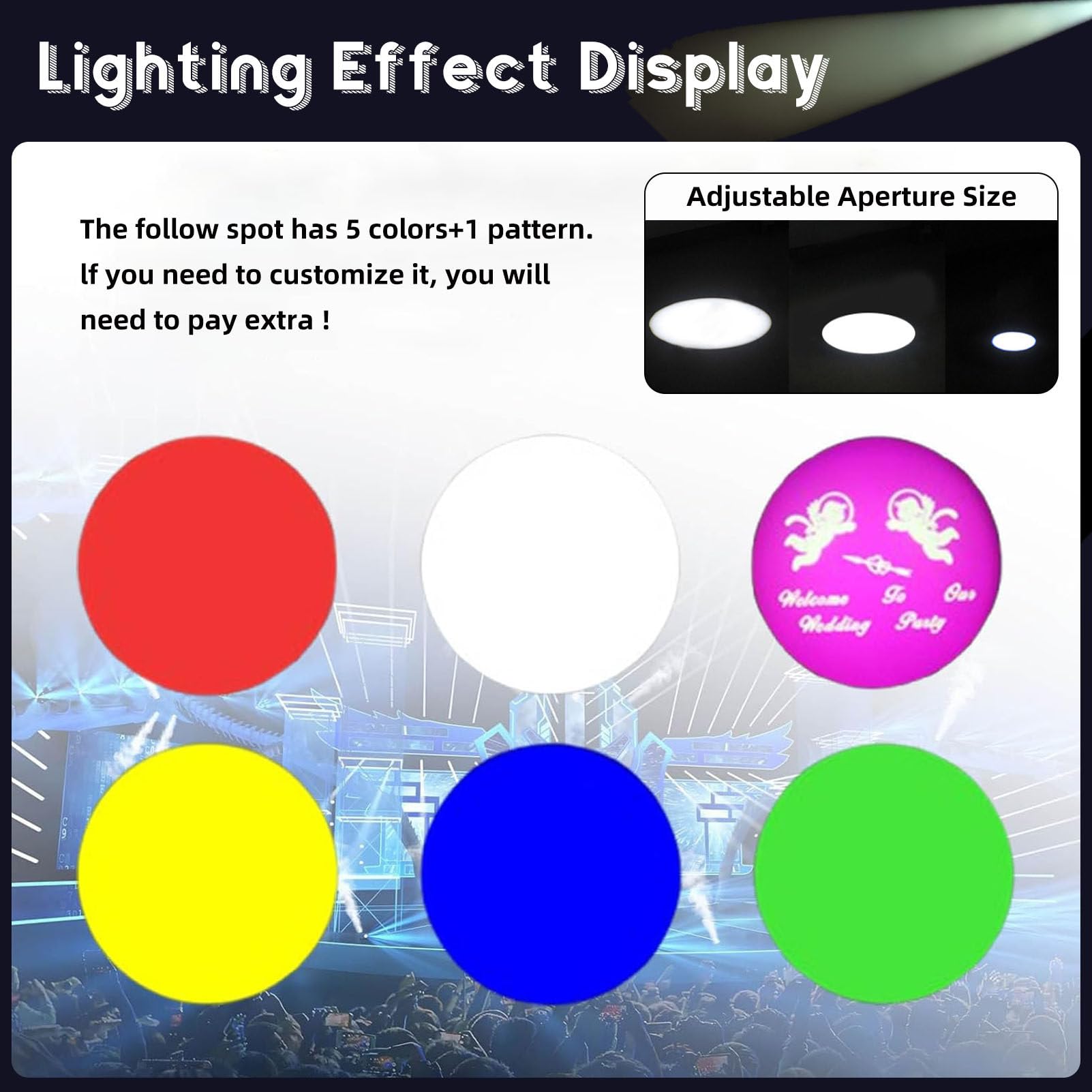 Faretto Seguipersona LED da, Stage Follow Spot Light, con Supporto, per Discoteche, Club, Feste, Effetti Scenici 200w.