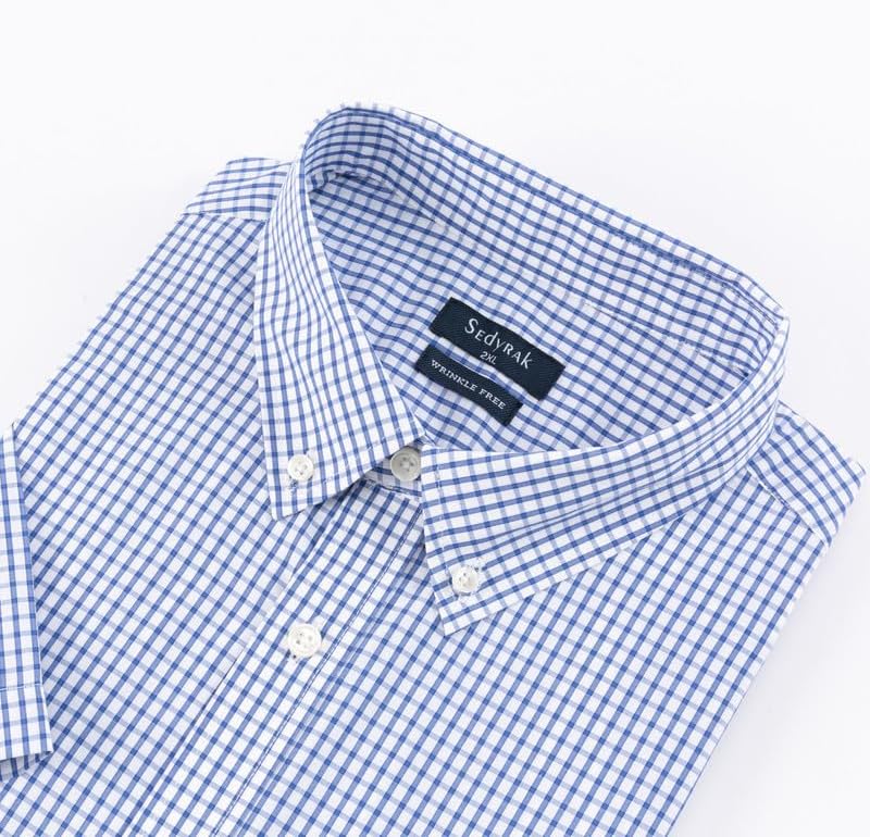 Mens Big and Tall Short Sleeve Wrinkle Free Dress Shirt Button Down Business Casual Shirt