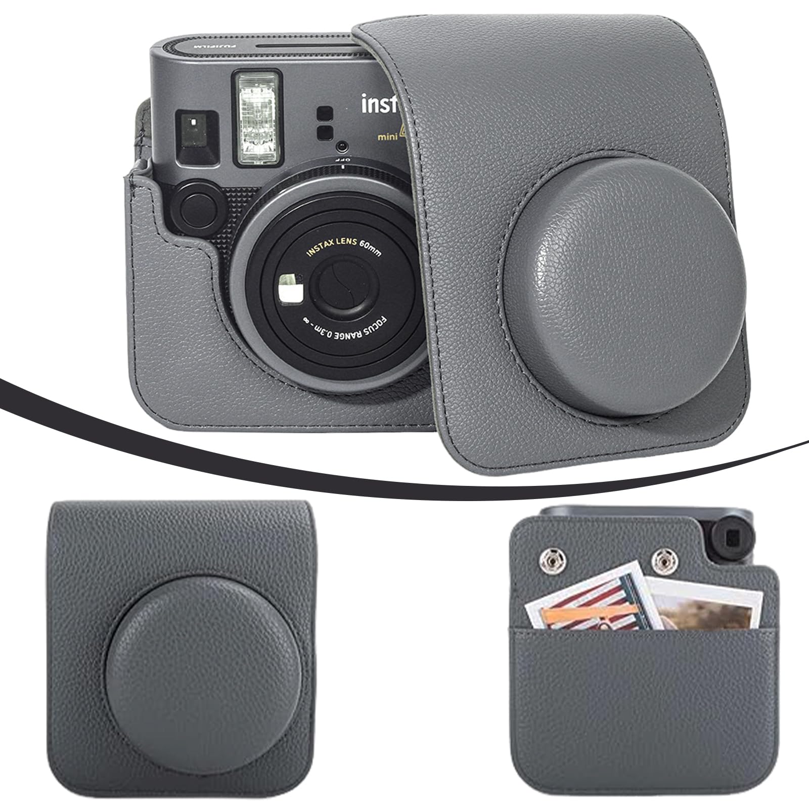 Custodia protettiva per fotocamera compatibile con Fujifilm Instax Mini 41, accessori istantanei personalizzati con 5 cornici magnetiche per foto, borsa in pelle PU con tracolla regolabile