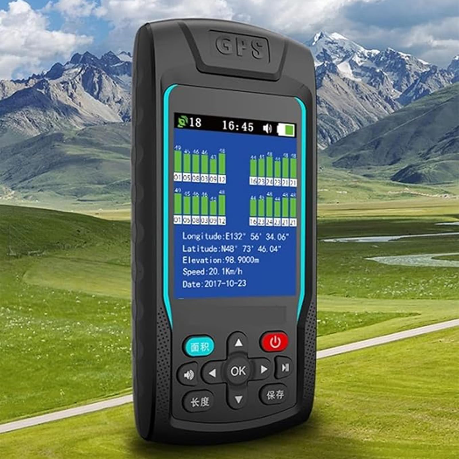 Equipo De Topografía, Medidor GPS Portátil para Terrenos, Posicionamiento, Medición De Distancia Y área, Detección De 4 Satélites, para Tierras De Cultivo Y Lagos