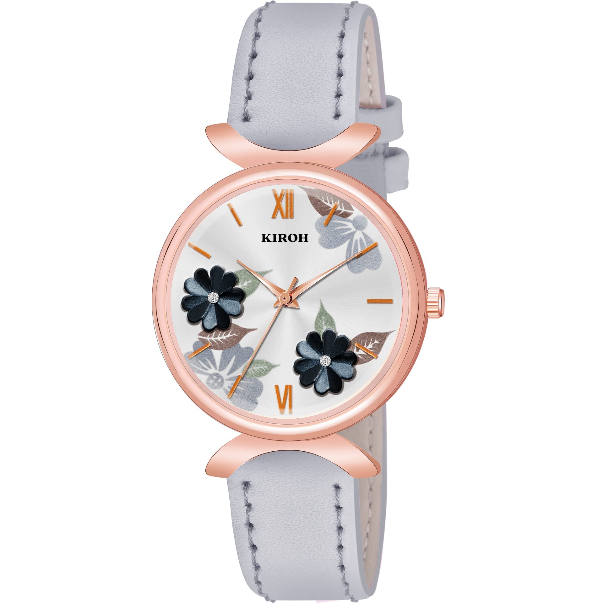 KIARVI GALLERY Analog New Antique Designer Dial Stylish Premium Leather Strap Watch for Girls and Women(Maroon) (Grey) (B0BTDXQMD6) Amazon Price History, Amazon Price Tracker