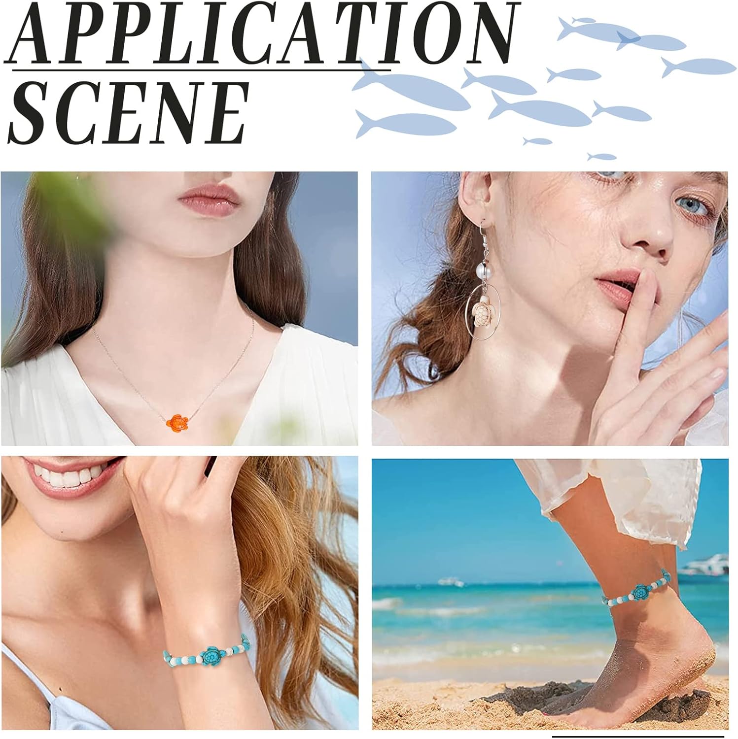 SUNNYCLUE 1 Box 100Pcs Turtle Charms Turtles Bead Charm Colorful Stone Sea Animal Beads Turquoise Tortoise Charms Bulk Summer Hawaii Ocean Pendants for Jewelry Making DIY Bracelet Craft - Image 6