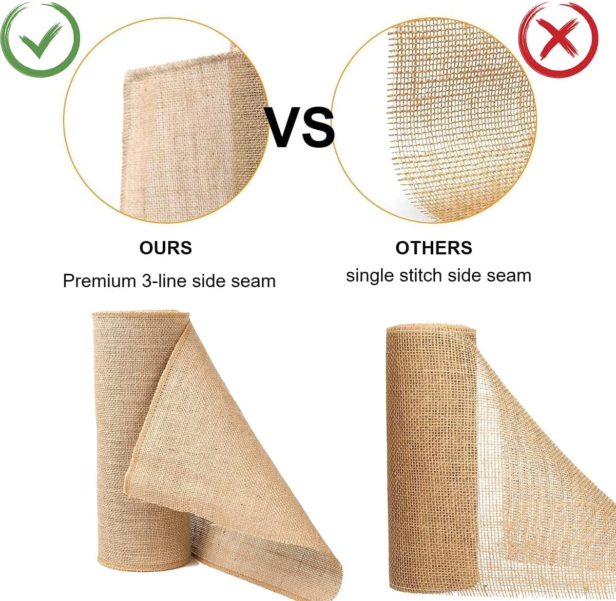 Natural Burlap Table Runner - 10m x 20cm Hessian Jute Fabric Roll for Crafting Wedding Parties & Table Decoration - Image 4