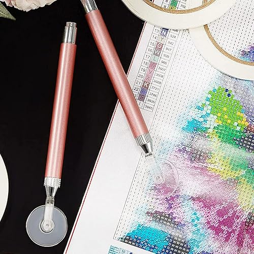 Miniatura 9 de winnereco Bolígrafo luminoso de pintura de diamantes, juego de ruedas de pintura de diamante con cinta de luz para bordado de arte de diamante 5D,