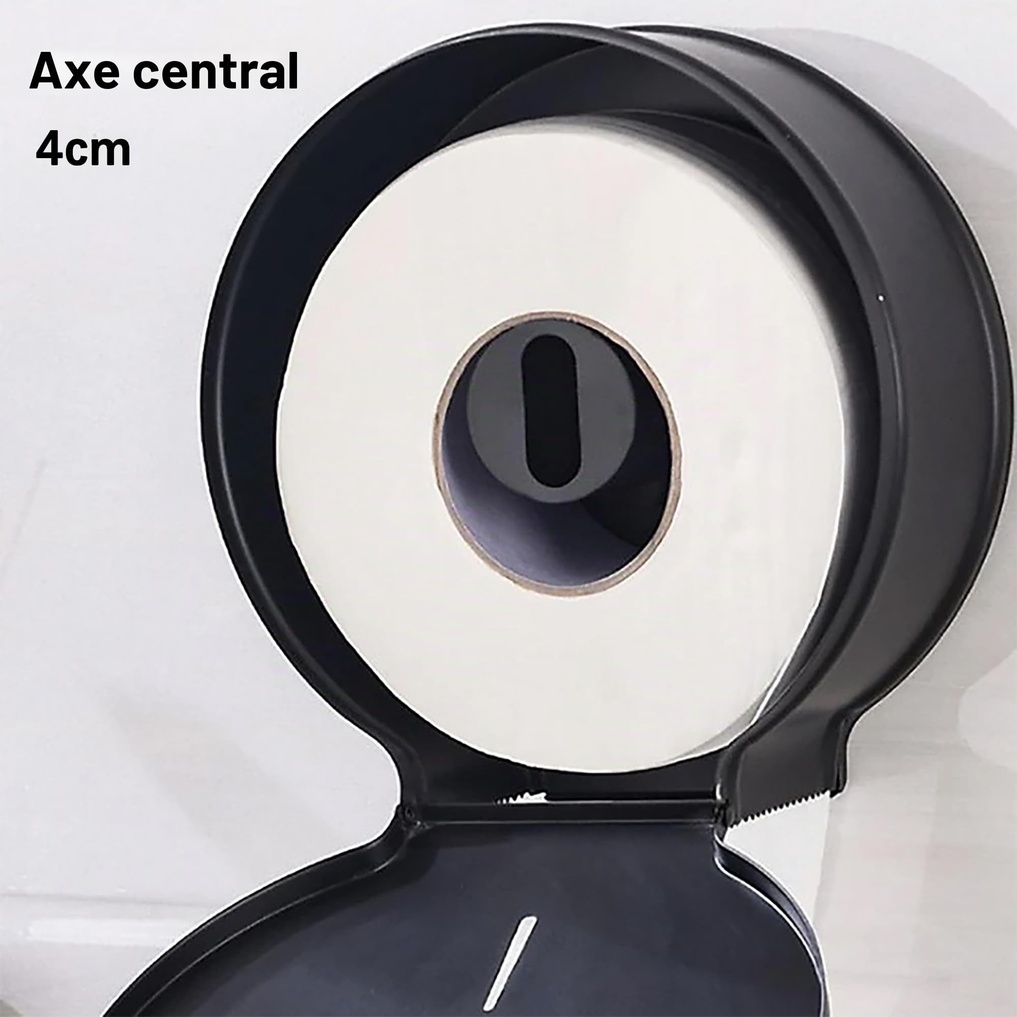 NICEME Distributeur de Serviettes en Papier - Distributeur de Serviettes en Acier Inoxydable verrouillable - Porte-Papier Toilette Professionnels - Diamètre 255mm Broche 40mm - Noir
