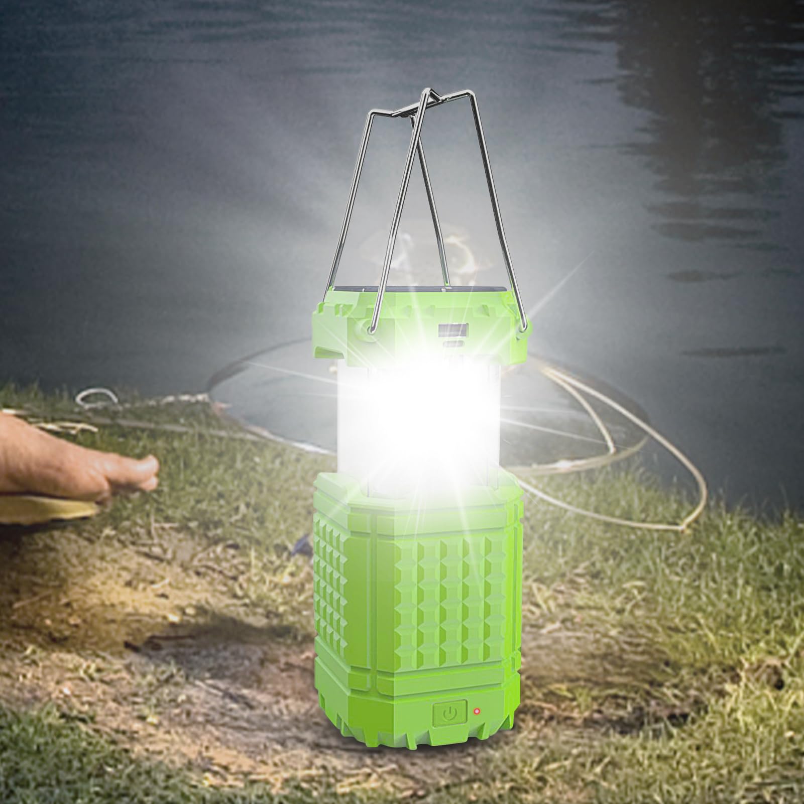 Linterna Solar de Camping Colgable con manivela | Lámpara de tienda recargable por USB Para Jardín Jardín Patio Traspatio Patio Senderismo Escalada Playa Barbacoa Reparación