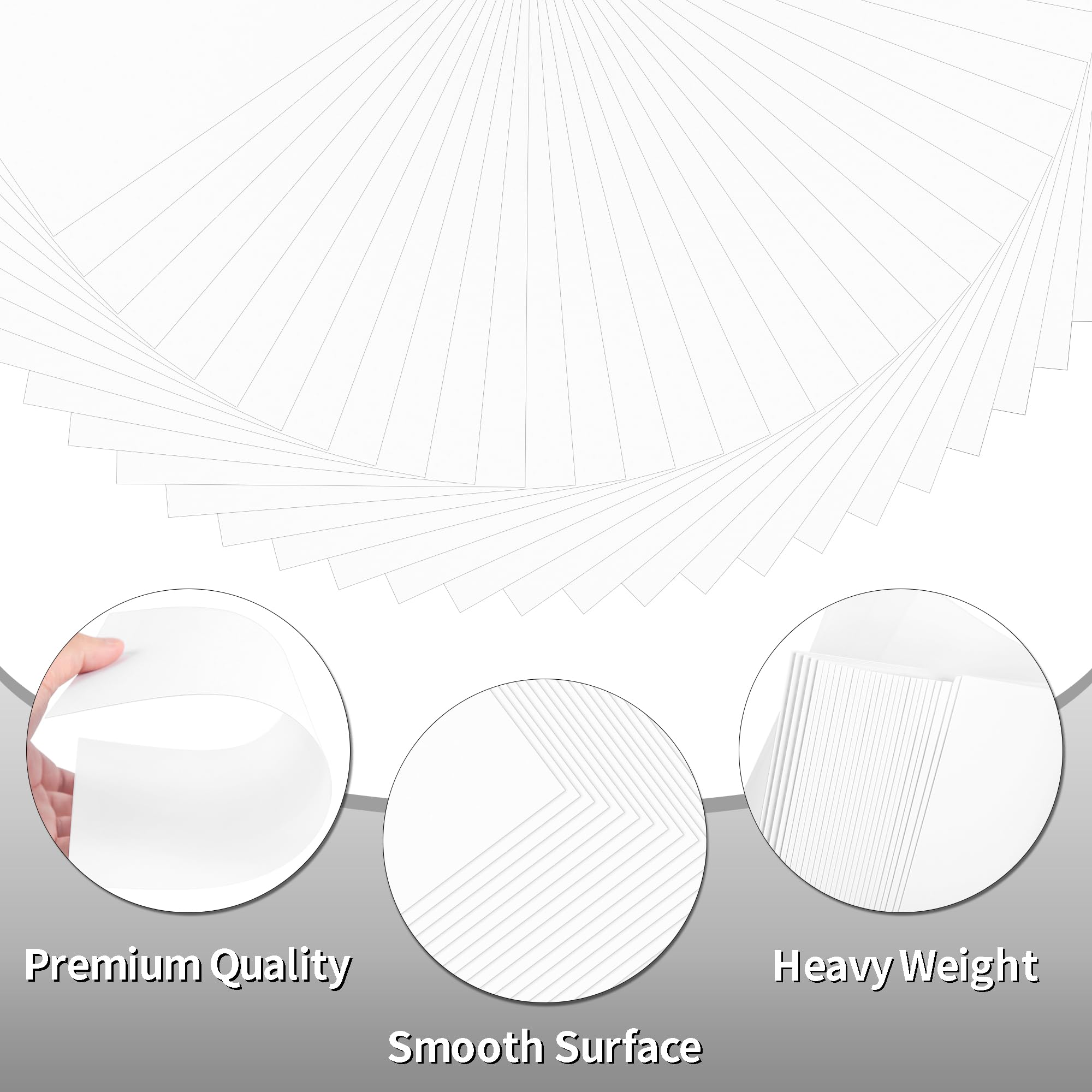 30 feuilles White Cardstock -A4 250gsm Papier de carte épaisse Premium papier d'imprimante de carte lisse 92lb pour les arts, l'artisanat, l'école, l'utilisation commerciale PAC09WHA430