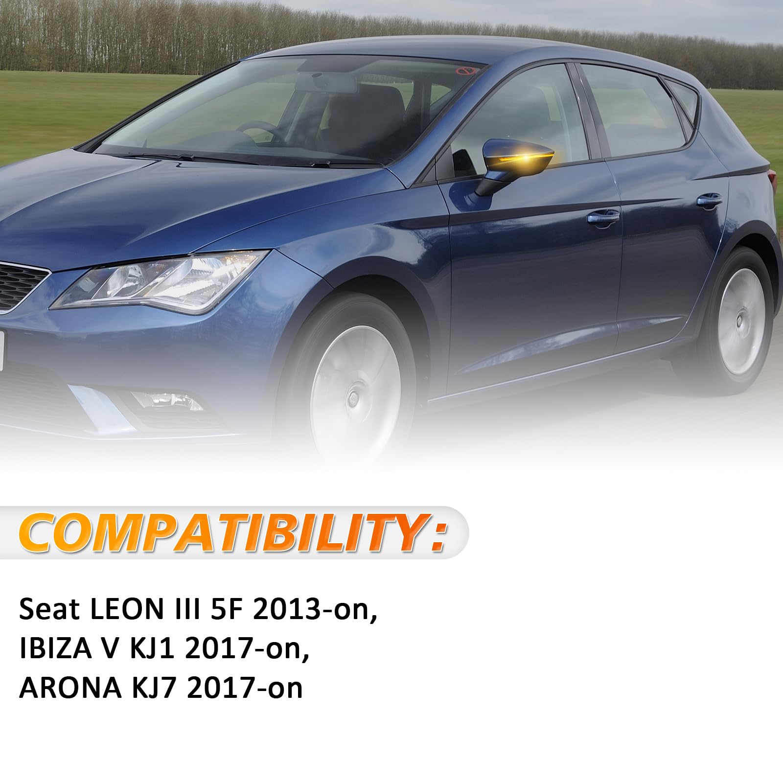 2x Indicatori Di Direzione Dinamici A LED Per SEAT Leon Mk3 (2013-18), Ibiza Mk5 (2017-18), Arona (2017-18): Fumè, Plug And Play