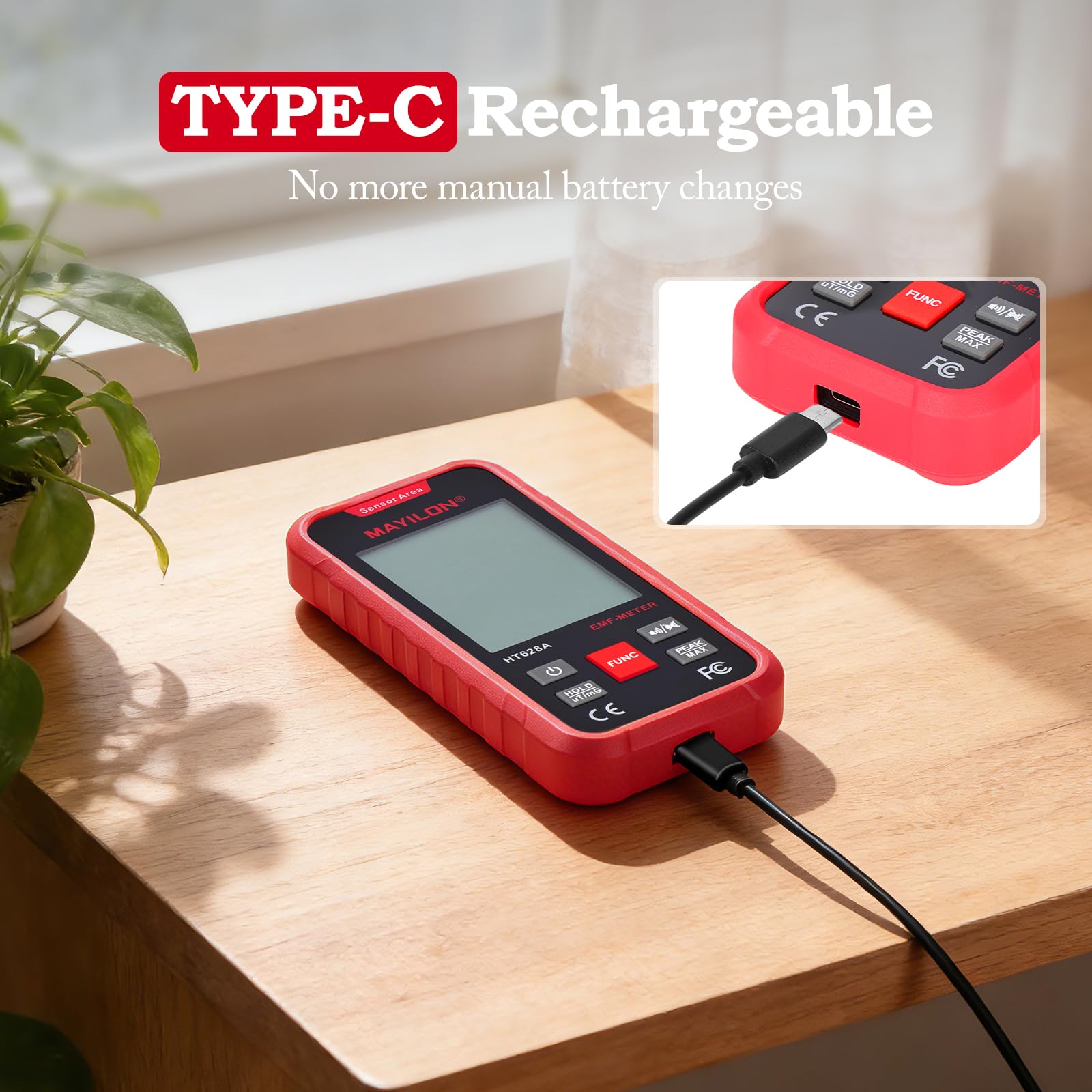 Détecteur EMF 3-en-1 Compteur Geiger avec Mesure 3 Axes (EF/MF/RF) Testeur de Rayonnement Électromagnétique avec Graphique de Tendance pour Maison WiFi 5G et Chasse aux Fantômes
