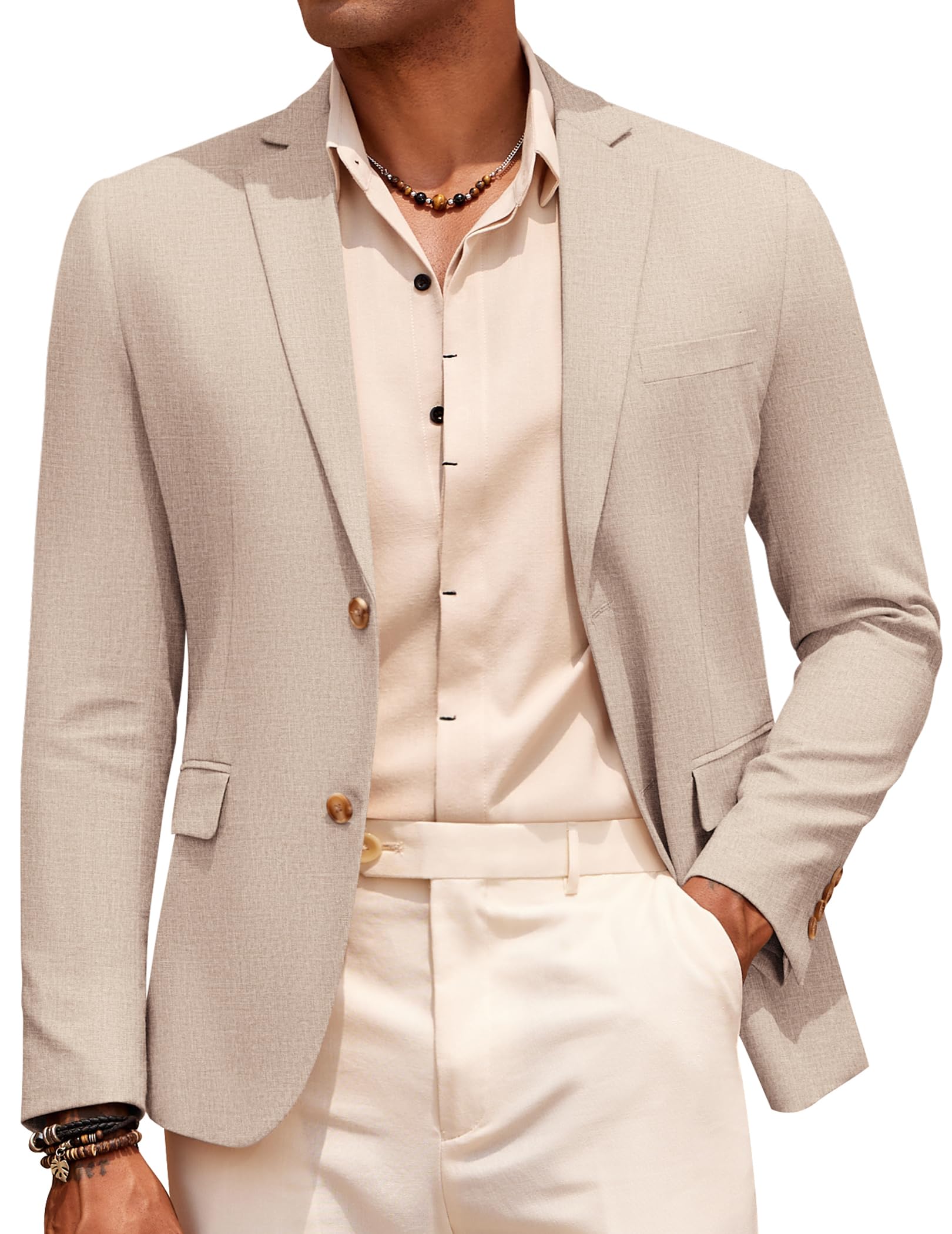 COOFANDY Casual Cotton Linen Blazer