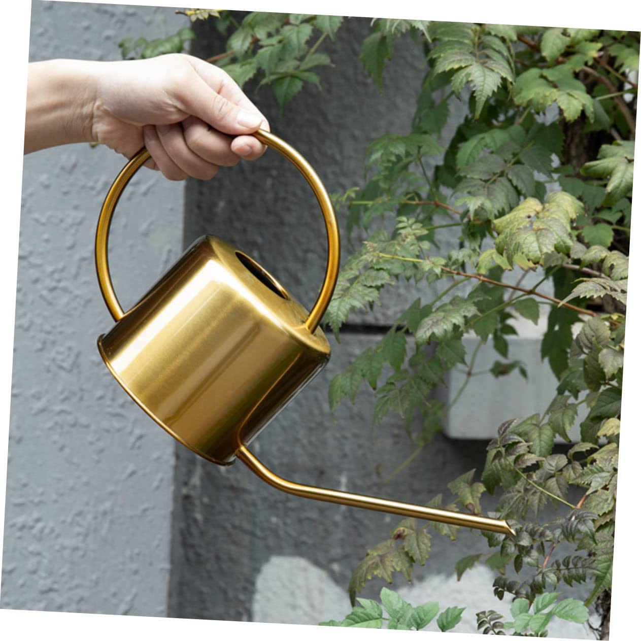 DOITOOL Arrosoir sans Fuite d'eau en Acier Inoxydable Poignée Ergonomique 1300ml Design Classique Doré pour Jardinage et Usage Domestique