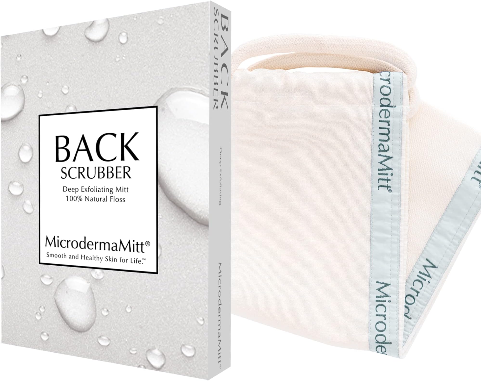 MicrodermamittBack Scrubber - Deep Exfoliating Mitt - Turkish Back Scrubber - Double-Sided Shower Exfoliating Back Scrubber - Bath Back Scrubber - Back Scrubber for Shower for Men and Women