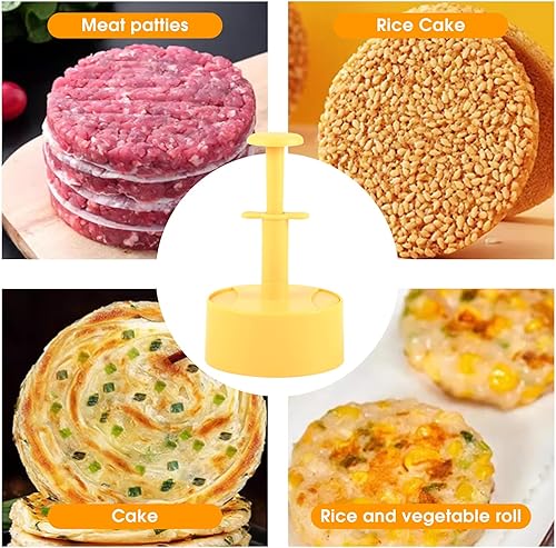 Miniatura 4 de Prensa de hamburguesas, máquina de hamburguesas tipo prensa redonda ABS, molde antiadherente para carne de res, verduras, hamburguesas y cocinar con