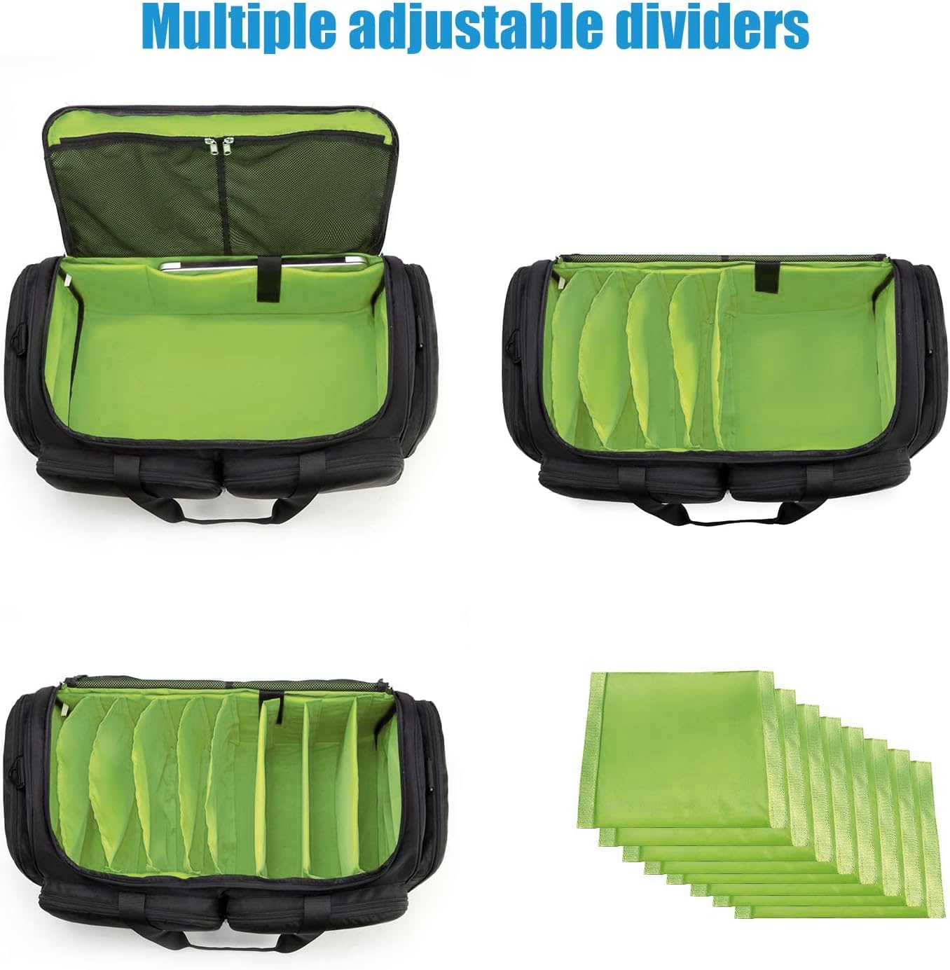 Gatycallaty Music Dj Equipment Bag - High Capacity Gig Band Cable File Bag (GREEN)