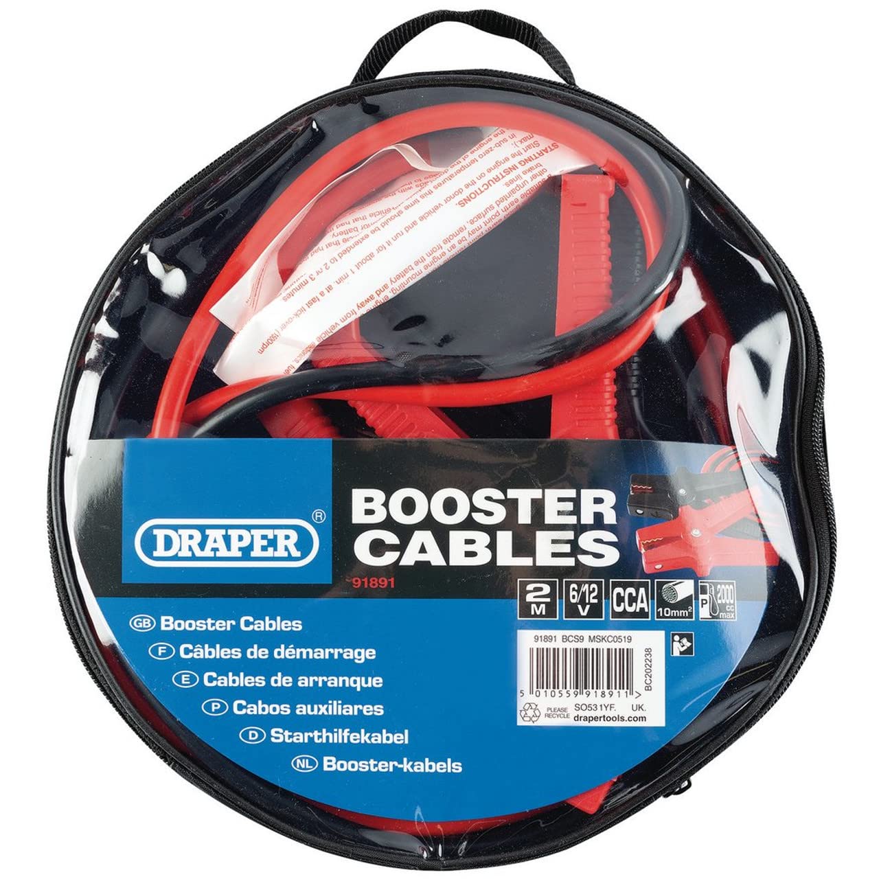 Cavo Di Avviamento Draper 51945 – Per Batteria Auto, Lunghezza Non Specificata, Confezione Singola - 2