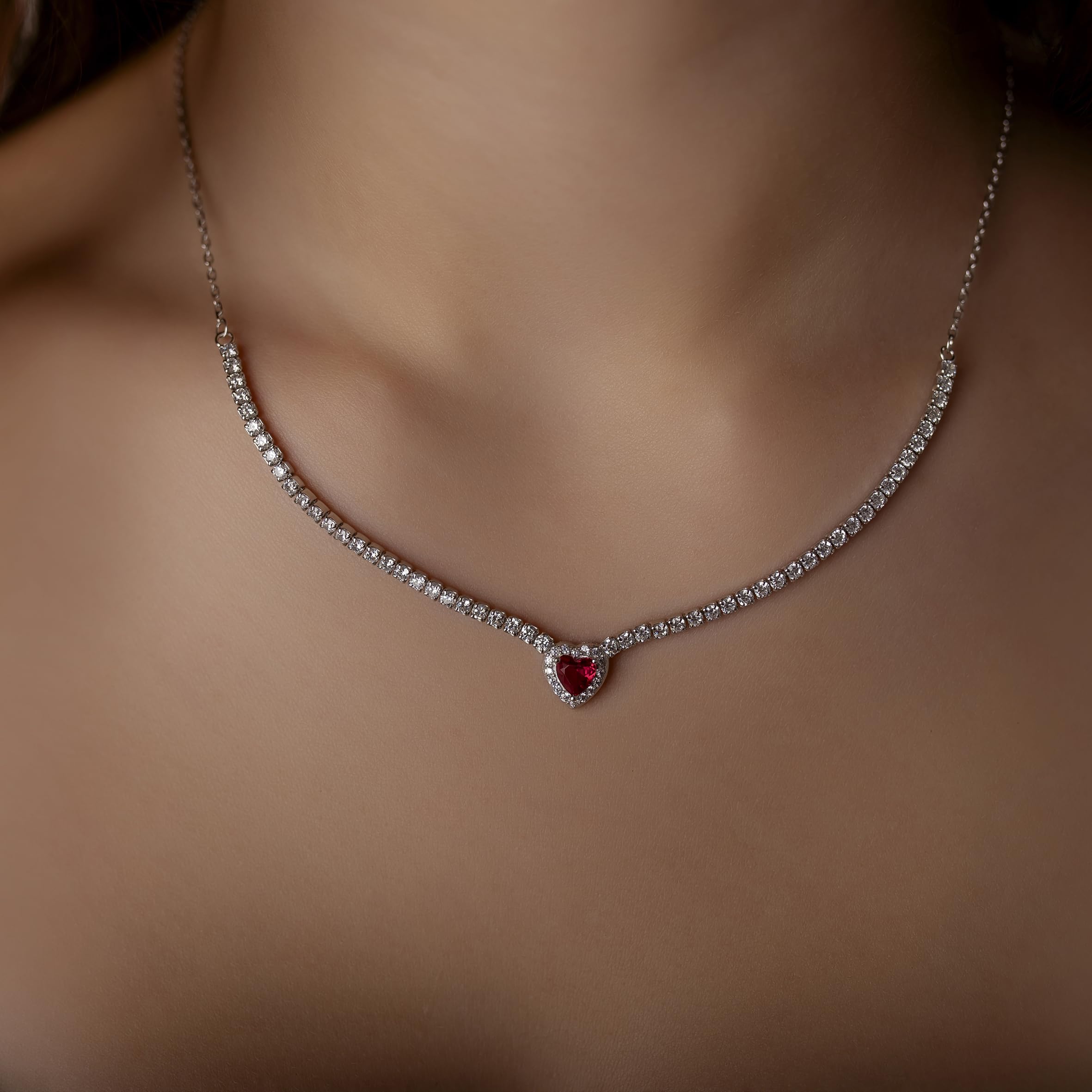 Sakrami COLLANA PAVÉ HEART IN ARGENTO 925 DA DONNA, RAGAZZA CON CUORE ZIRCONATO – MADE IN ITALY + CONFEZIONE REGALO PERSONALIZZATA