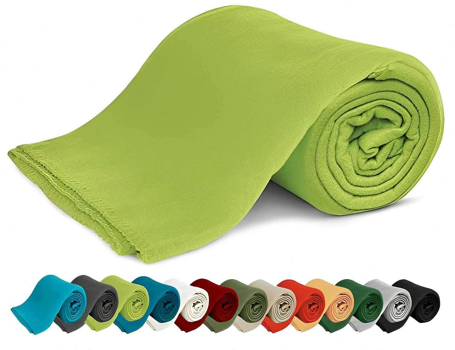 KiGATEX Polar-Fleecedecke – 130 x 160 cm – Oeko-TEX Standard 100 Zertifiziert – Kuschelige Fleece-Decke für innen & außen – Pflegeleicht als Sofa-, Sommer-, Hunde- oder Tagesdecke – Lemon