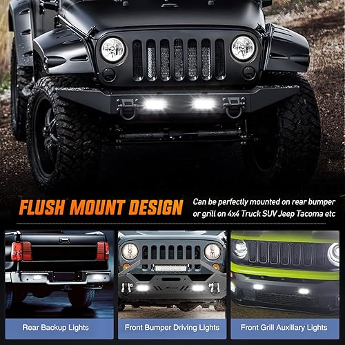 Miniatura 7 de Nilight 2 módulos de luz LED de montaje empotrado, 6 pulgadas, 39 W, luz de conducción combinada de haz de luz LED de trabajo, luz de reversa, luz