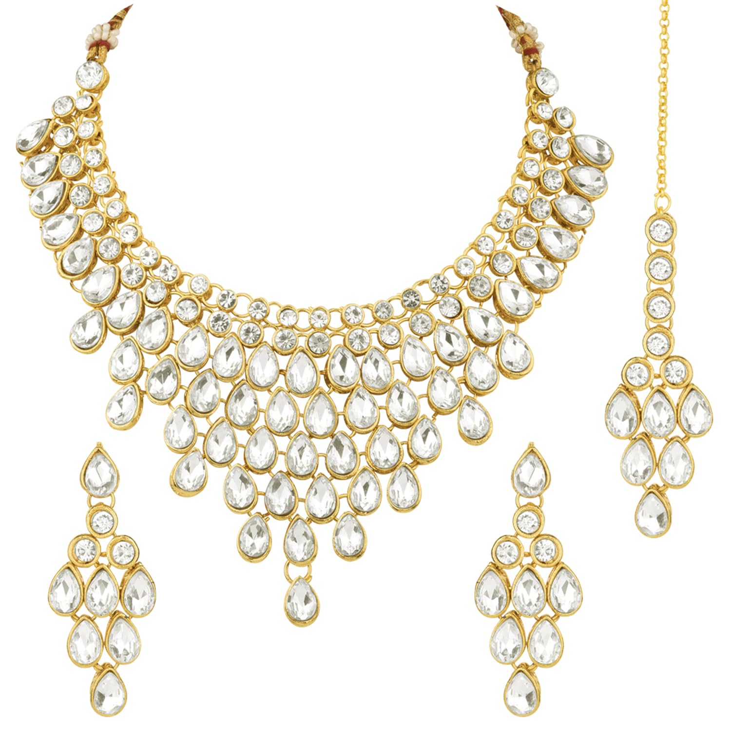 peora Ethnic Traditional Kundan Bridal Jewelry Set Gift for Women-picture-36