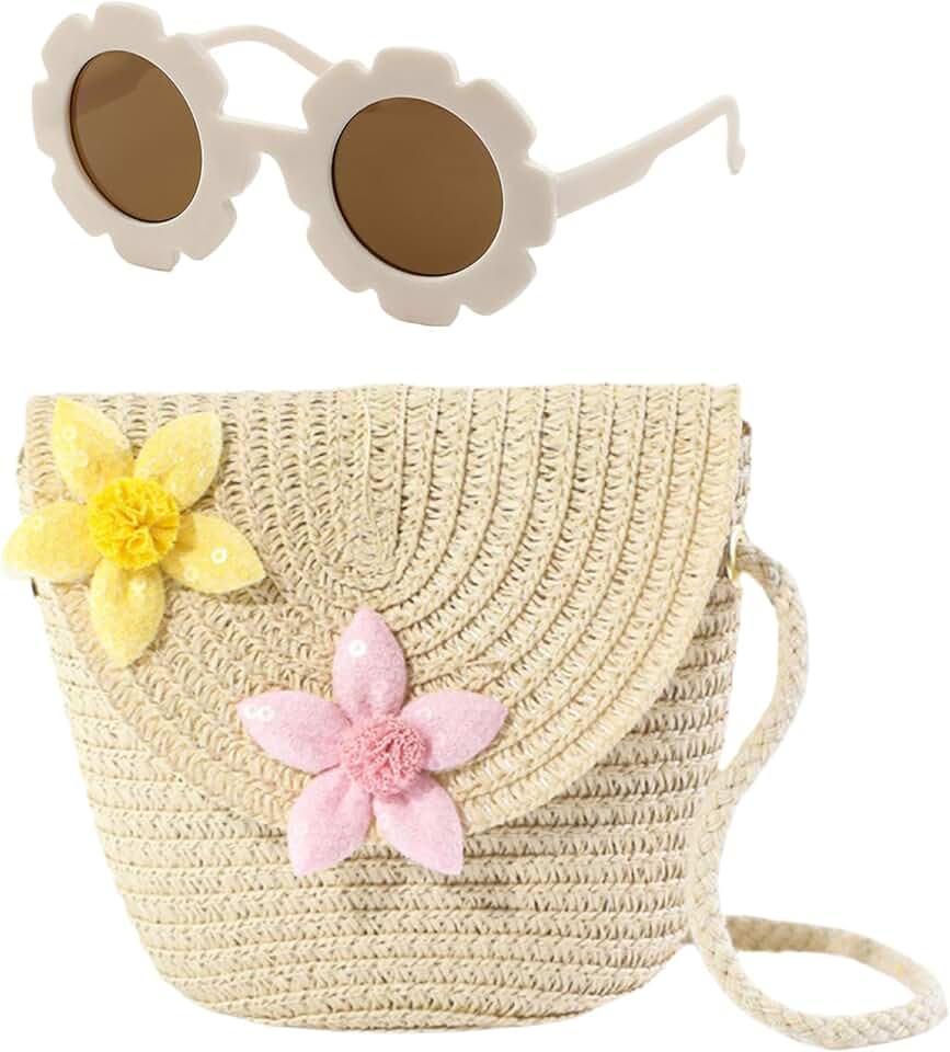 Sac à Main Fille Avec Accessoires - Bandoulière Arc-en-Ciel, Lunettes Et Épingles à Cheveux
