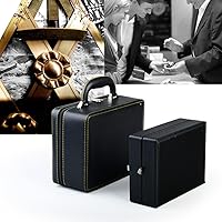 Vista 2 de Oirlv Joyero de viaje de cuero negro Caja de almacenamiento de joyería