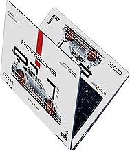 Namo Arts Full Body Laptop Skins Sticker Laminated HD Quality Vinyl fits Upto 15.6 inches Compatible with Dell, Lenovo, Acer, HP, Asus -Porsche 911 GT3 RS Silver
