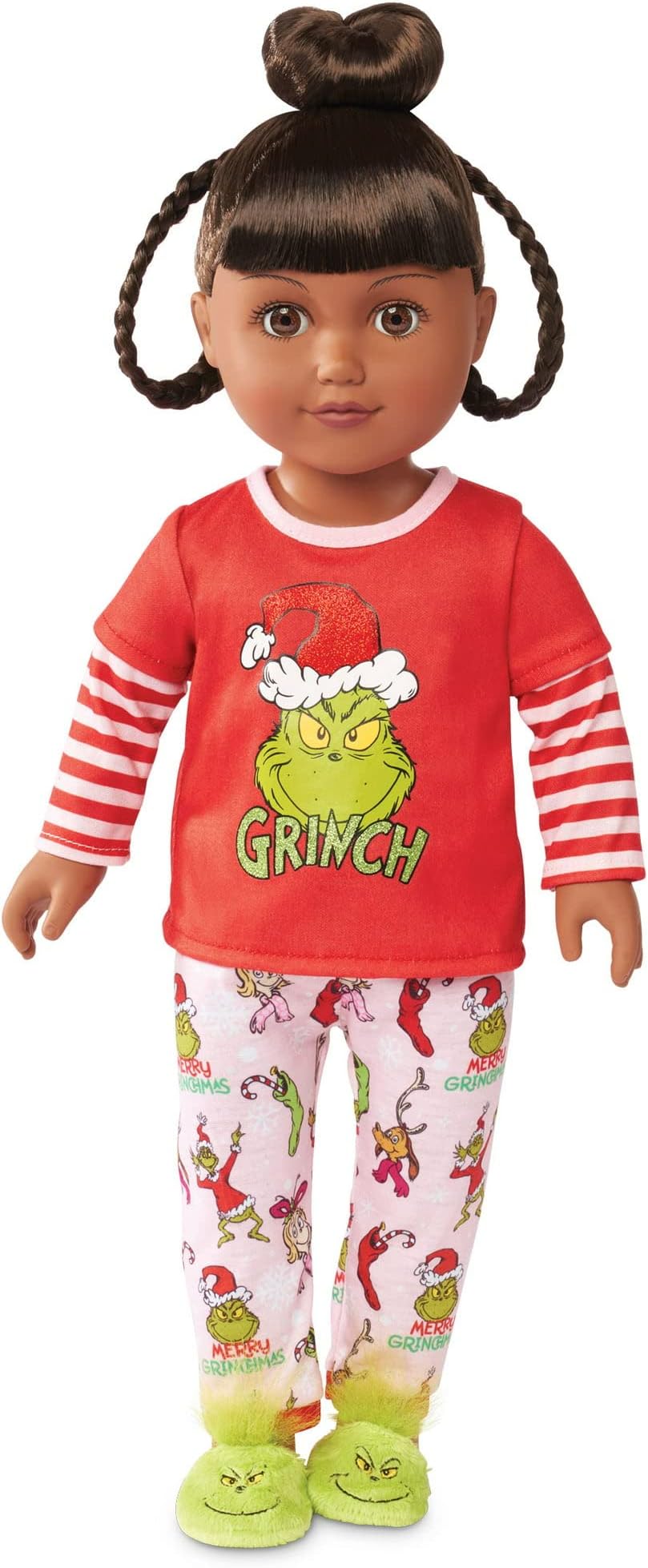 My Life As Poseable Grinch Sleepover 18 Inch Doll (Dark Brunette Hair, Brown Eyes)
