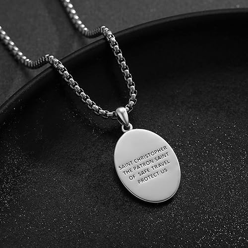 Miniatura 3 de Collar de plata de ley 925 con medalla de San Patrón, colgante de protección católica, amuleto, joyería religiosa para hombres y mujeres