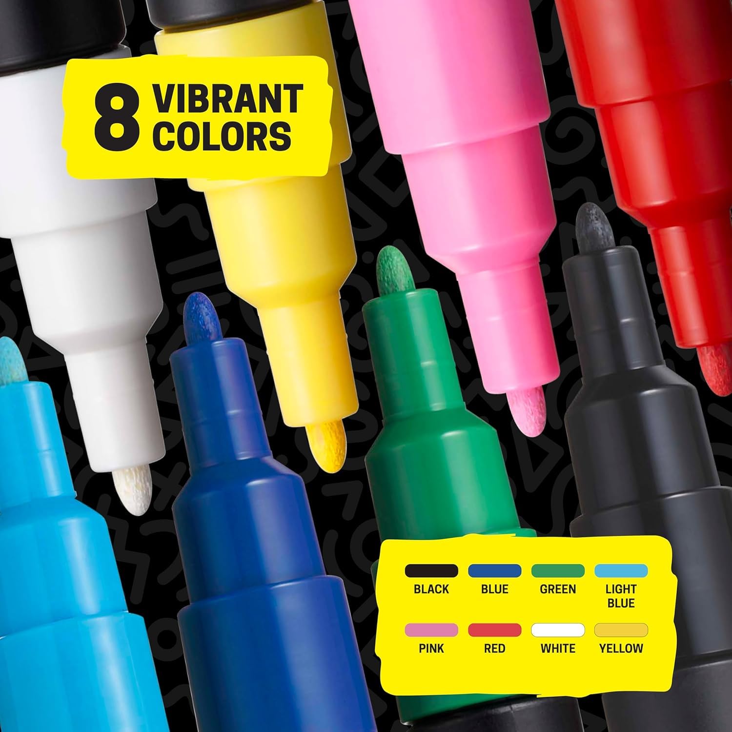POSCA 186508 - Pennarelli POSCA con punta rotonda fine, set da 8, colori primari