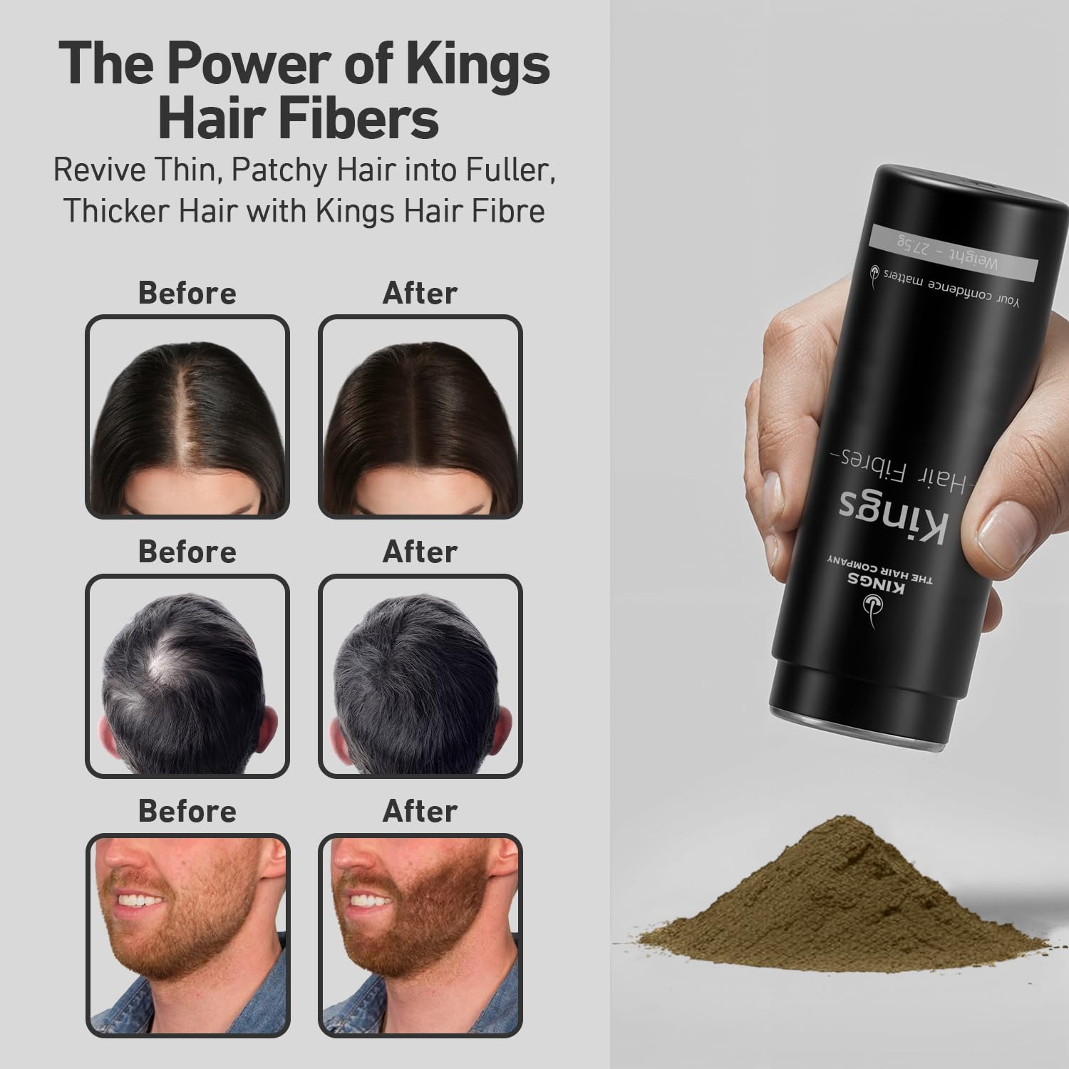 Kings Hair Fibres (Pack of 1 LIGHT BLONDE), 27.5 g (Pack of 1) - Image 4