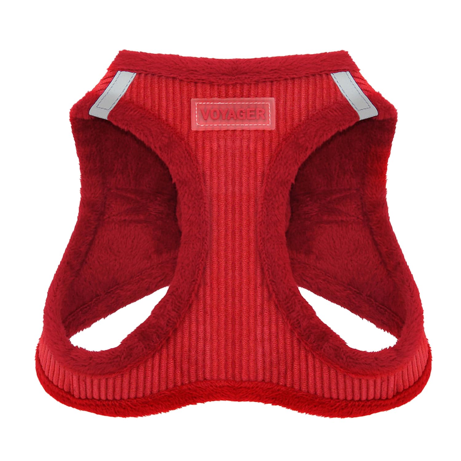 Voyager Step-in Plush Dog Vest Harness -Red Corduroy, Small