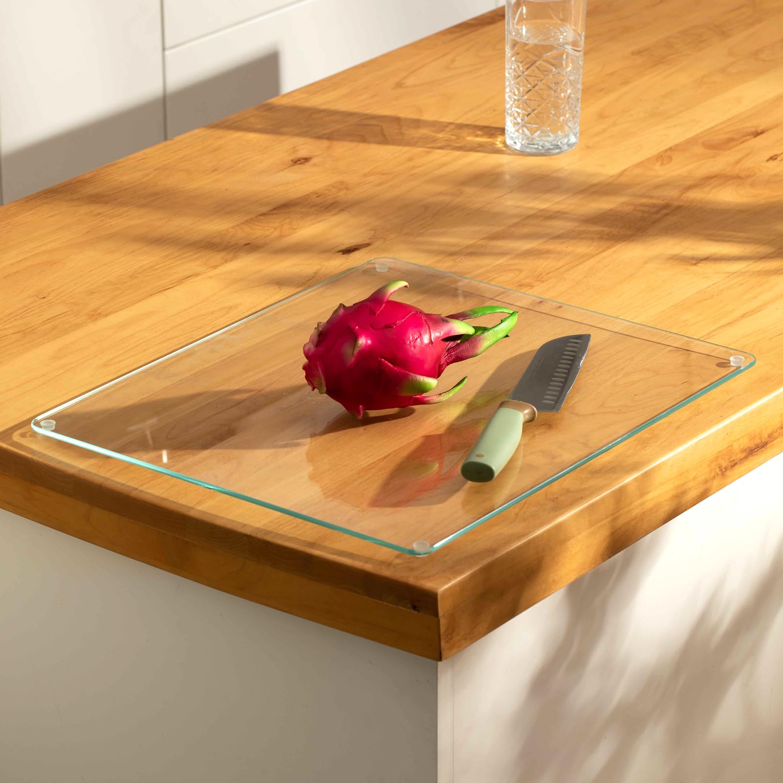 tempered glass cutting boards for kitchen 16 x 18 - high transparency for countertop protection, scratch-resistant, heat-resistant, dishwasher safe(large)