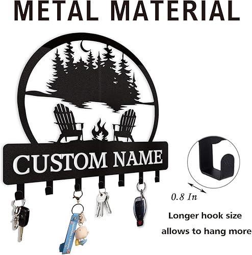 Miniatura 9 de Llavero personalizado con nombre, soporte para llaves montado en la pared para cocina, entrada, pasillo, oficina, puerta