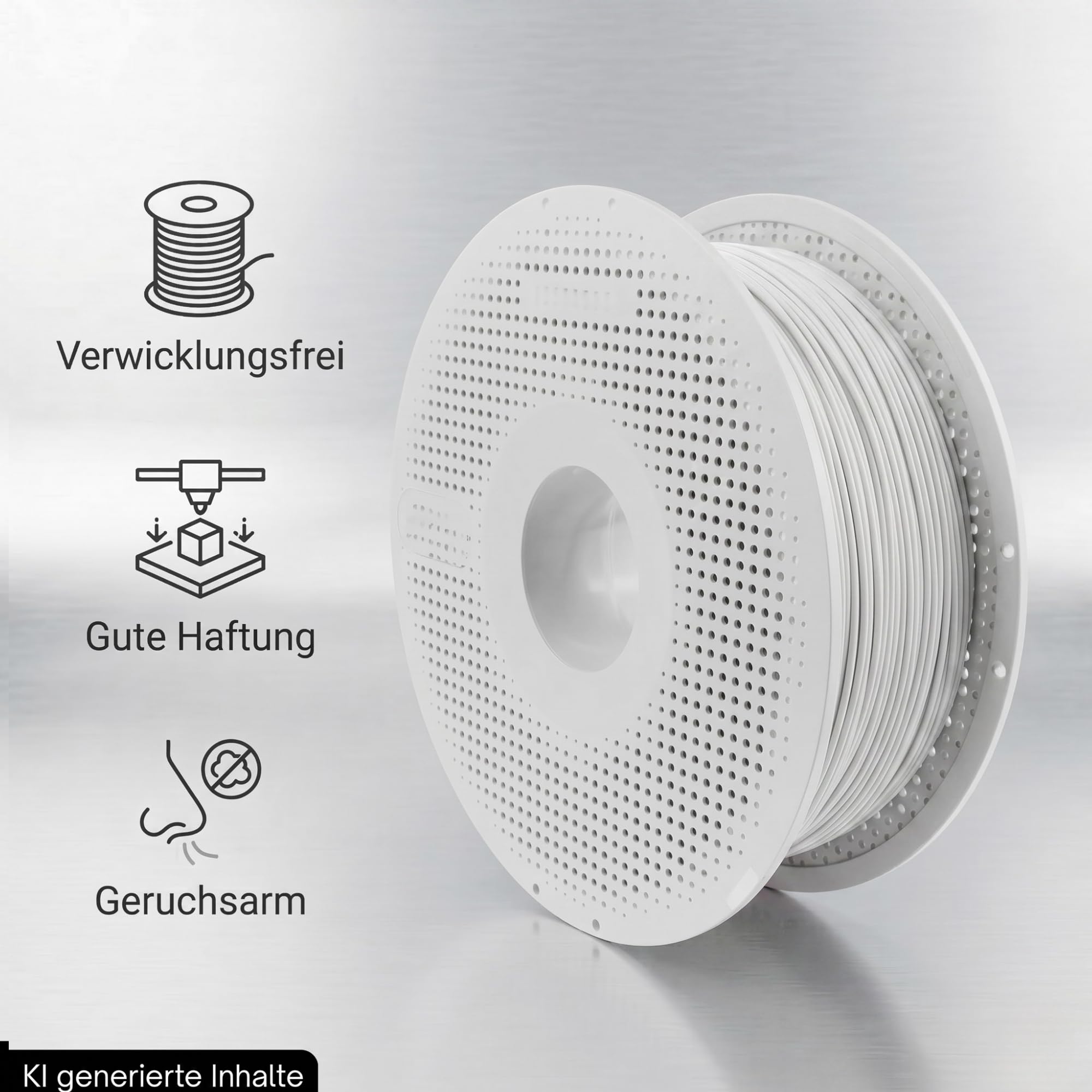 Filament ABS z chipem RFID pasuje do drukarki 3D Bambu Lab 1,75 mm biały z cewką P1S P2S H2D A2L H2C H2D H2S A1 Mini