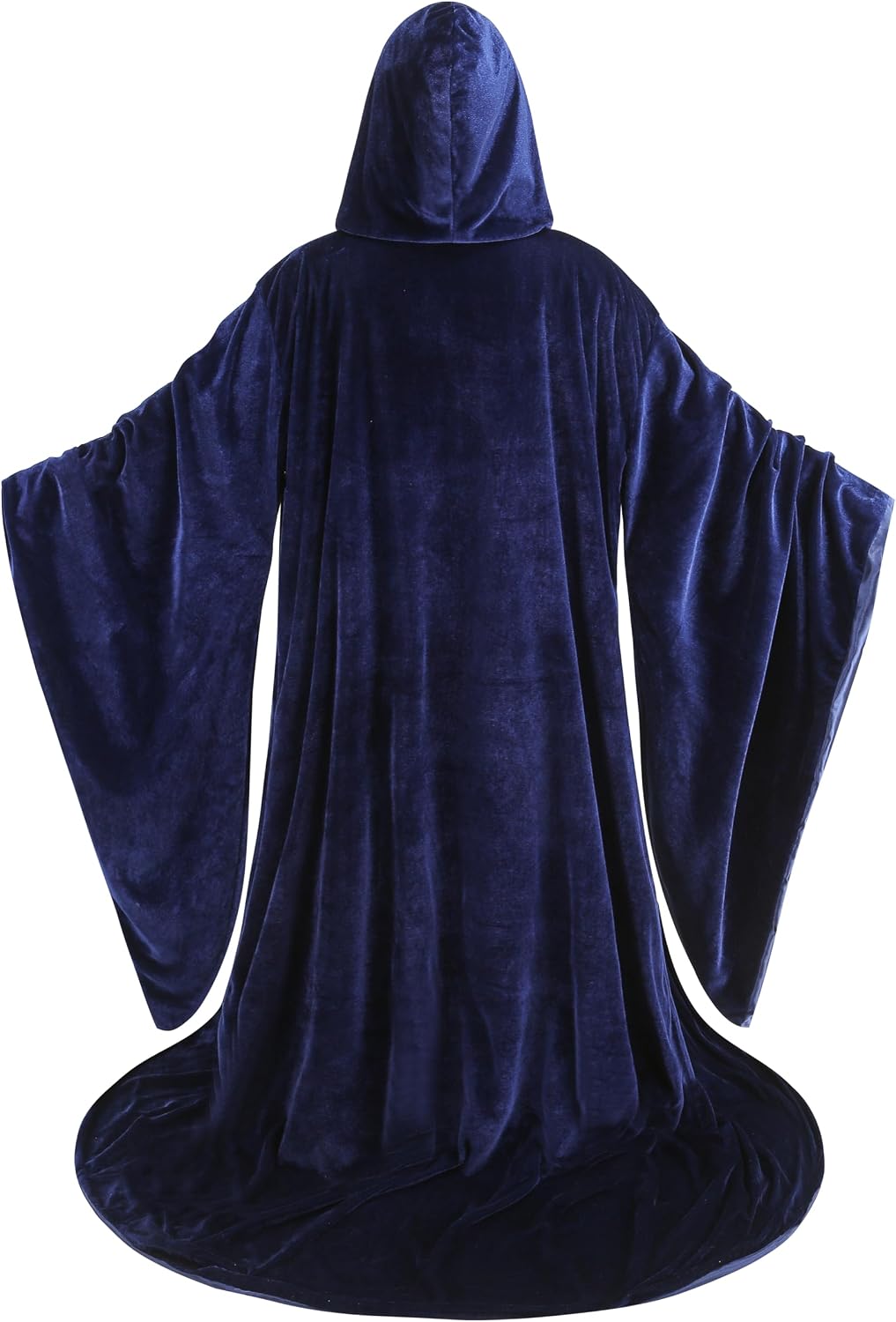 Adult Wizard Robe Warlock Cloak Costume with Sleeves Satin Robe with Hood Halloween