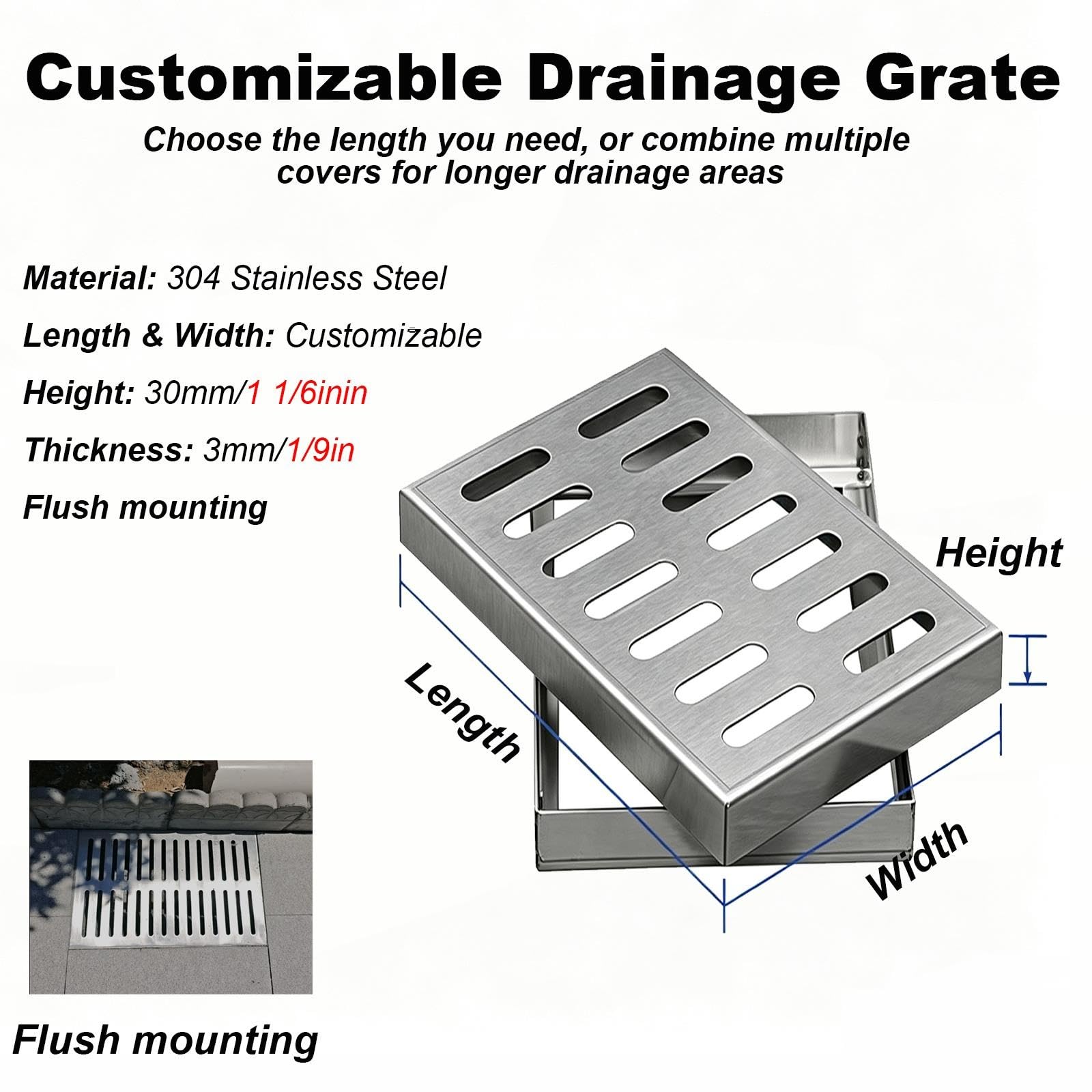 Grille De Caniveau En Acier Inoxydable Personnalisable