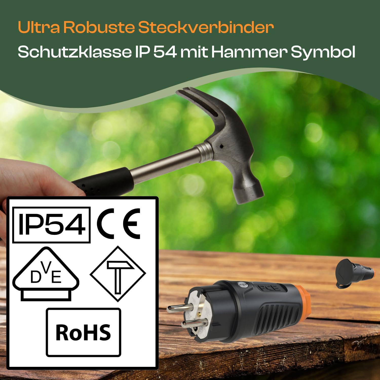 maxgo verlängerungskabel 10 meter IP54 außen verlängerung 10m stromkabel außenbereich kabel strom verlaengerungskabel gummikabel H07BQ-F 3x1,5 schuko outdoor extension cord