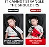 Protector de cinturón de seguridad para niños, almohadilla de hombro y abdomen para niños y niñas, suave, transpirable e hipoalergénico, dinosaurio 3D de dibujos animados, (rojo y negro) 5