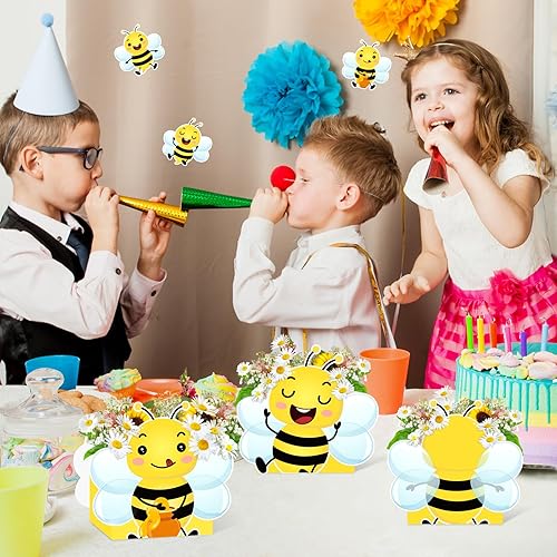 Miniatura 4 de 12 piezas de decoración de baby shower, cajas de flores de abeja, centros de mesa para revelación de género, cumpleaños, té, abeja, fiesta,