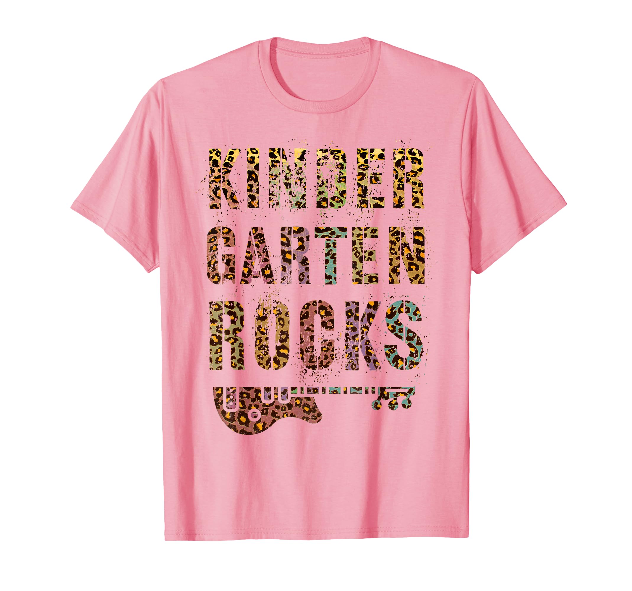 I Teach KINDERGARTEN ROCKS Teacher Rockstars Team ABCD Pink Men Women Kids T-Shirt