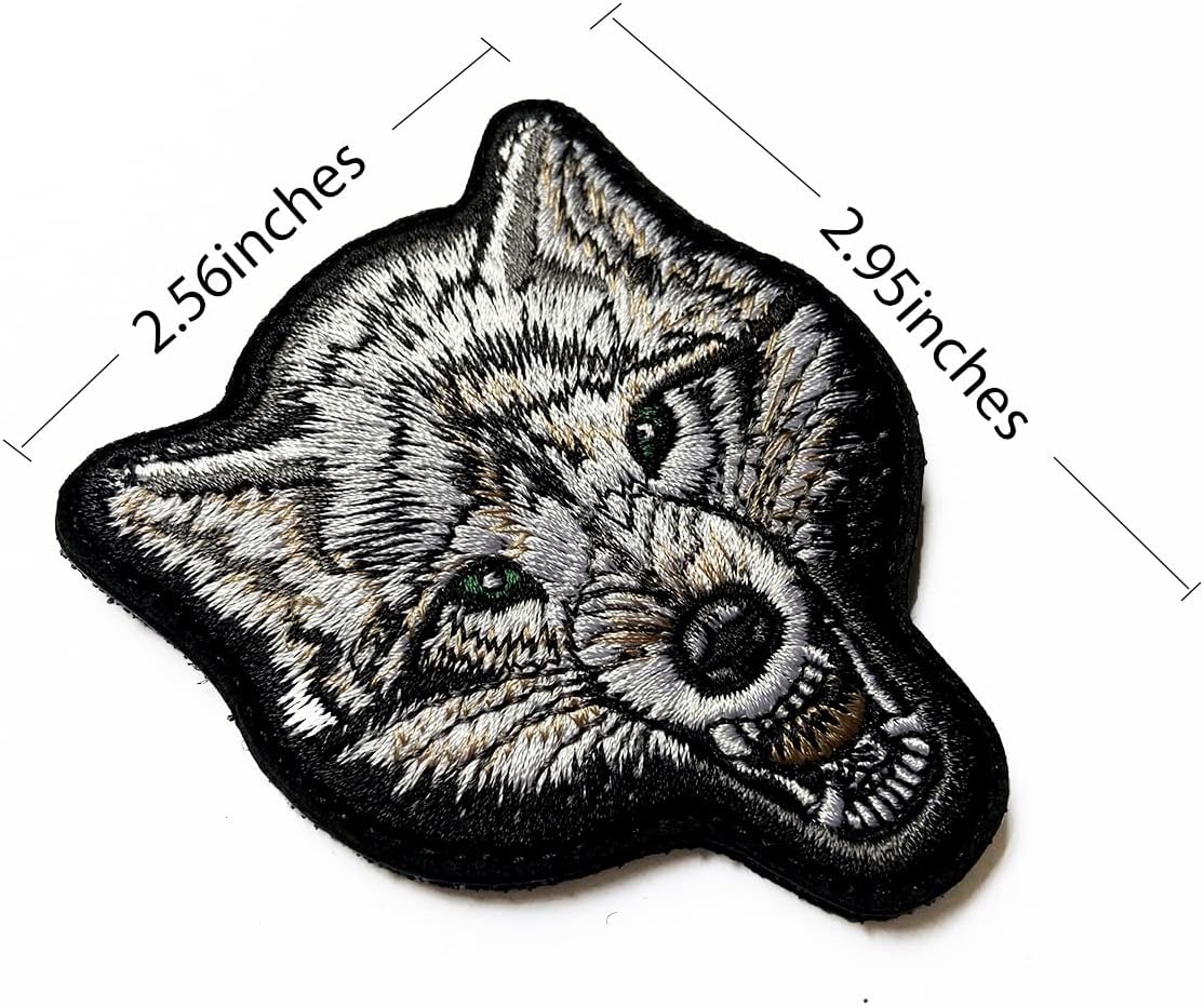 EHOPE Wolf Patch Embroidered Armbands Badges Patch Hook & Loop Patches 2.95" x 2.56" Sized
