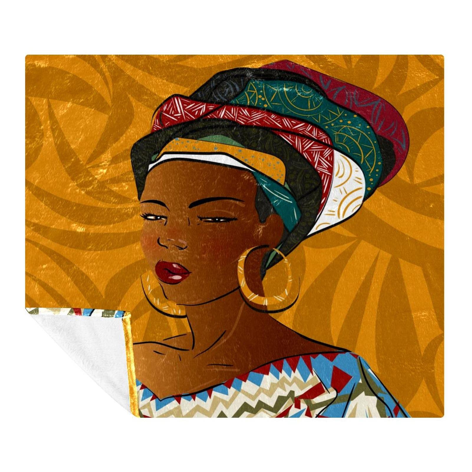 Couverture microfibre fille africaine, le cadeau idéal pour adultes et enfants